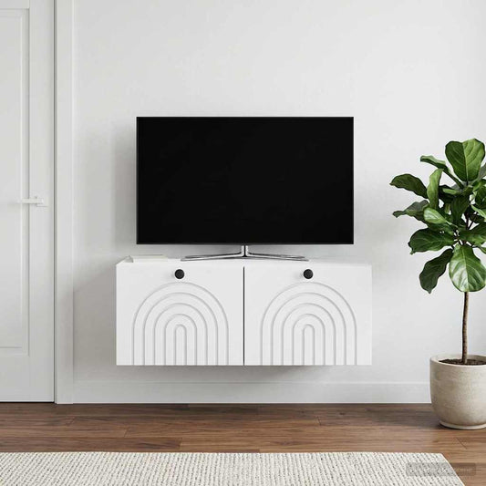 Nástěnná Tv Skříň Bílá 78,5 X 41 X 30 Cm Kompozitní Dřevo