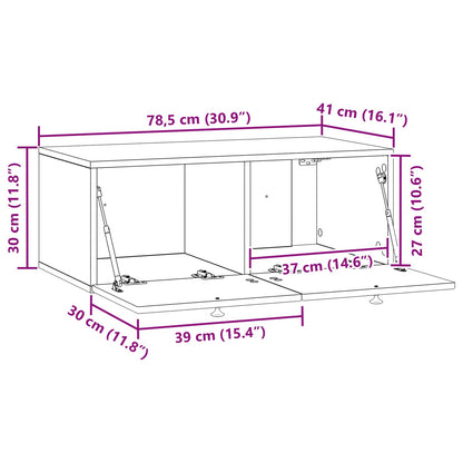 Nástěnná Tv Skříň Bílá 78,5 X 41 X 30 Cm Kompozitní Dřevo