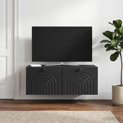 Nástěnná Tv Skříň Černá 78,5 X 41 X 30 Cm Kompozitní Dřevo