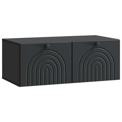 Nástěnná Tv Skříň Černá 78,5 X 41 X 30 Cm Kompozitní Dřevo
