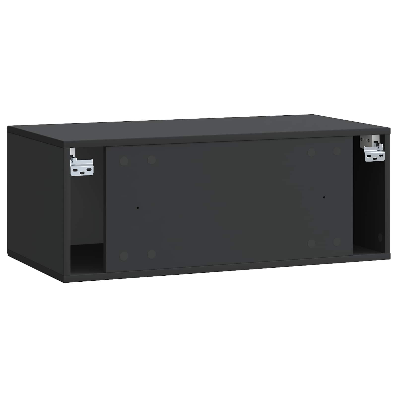 Nástěnná Tv Skříň Černá 78,5 X 41 X 30 Cm Kompozitní Dřevo