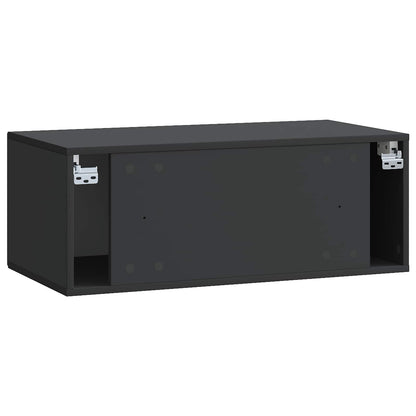 Nástěnná Tv Skříň Černá 78,5 X 41 X 30 Cm Kompozitní Dřevo