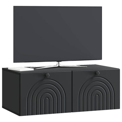 Nástěnná Tv Skříň Černá 78,5 X 41 X 30 Cm Kompozitní Dřevo