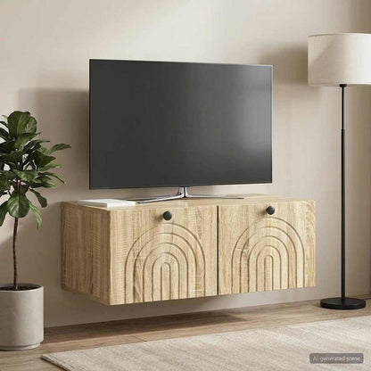 Nástěnná Tv Skříň Dub Sonoma 78,5 X 41 X 30 Cm Kompozitní Dřevo