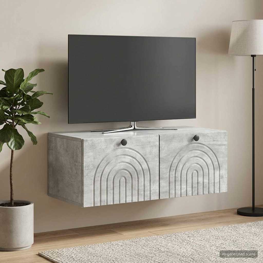 Nástěnná Tv Skříň Nástěnný Betonově Šedá 78,5 X 41 X 30 Cm