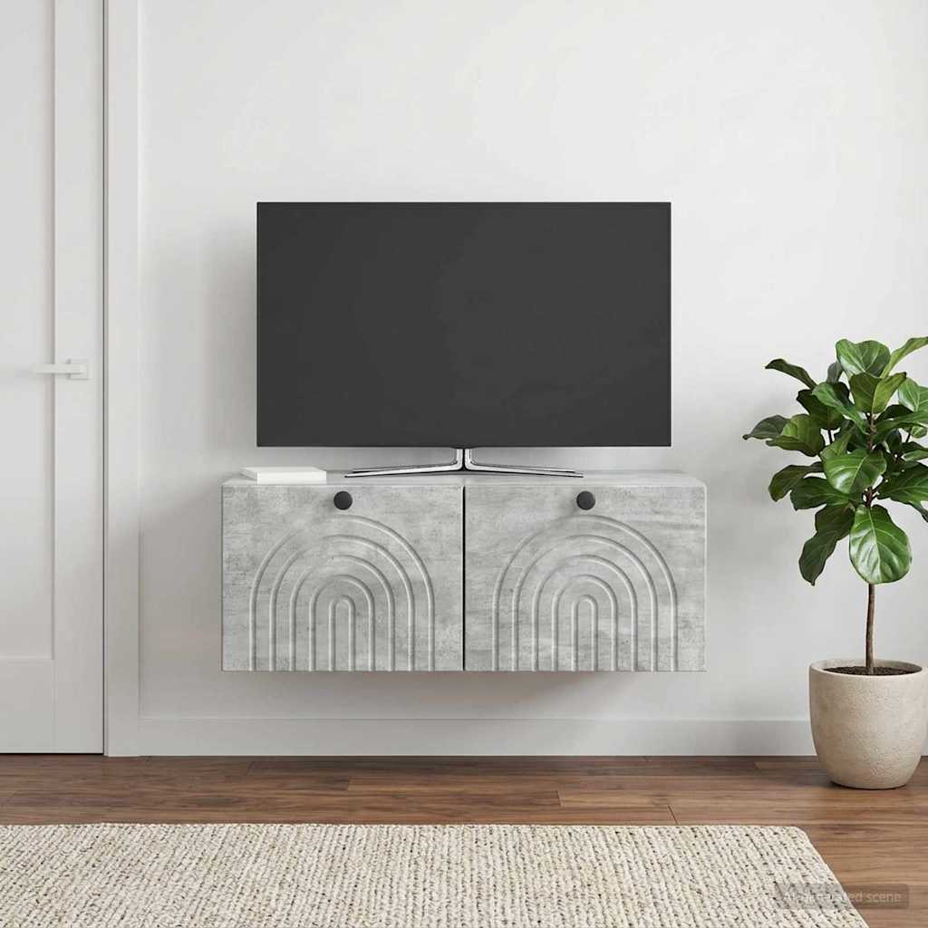 Nástěnná Tv Skříň Nástěnný Betonově Šedá 78,5 X 41 X 30 Cm