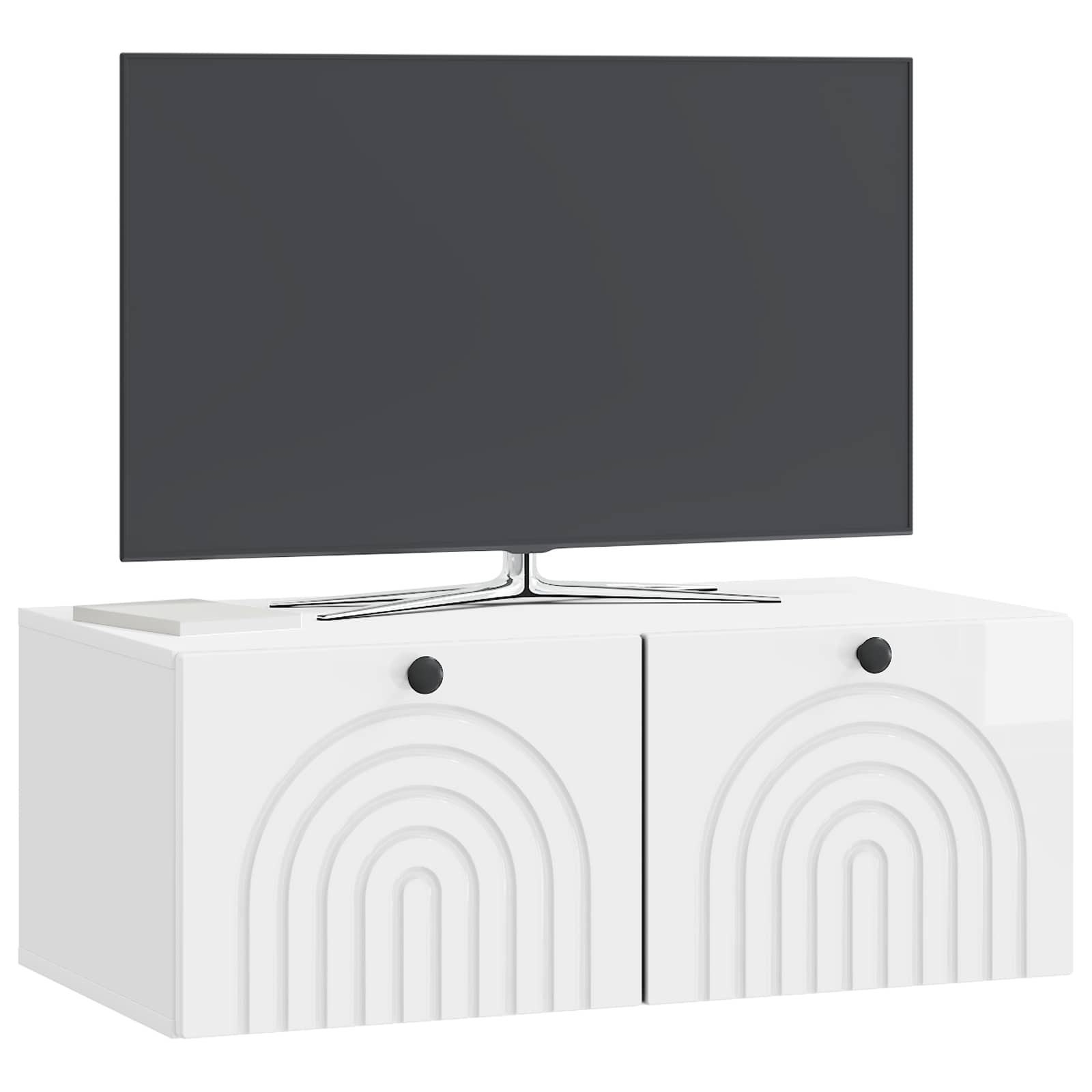 Nástěnná Tv Skříň Bílá S Vysokým Leskem 78,5 X 41 X 30 Cm