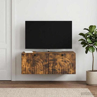 Nástěnná Tv Skříň Nástěnný Kouřový Dub 78,5 X 41 X 30 Cm