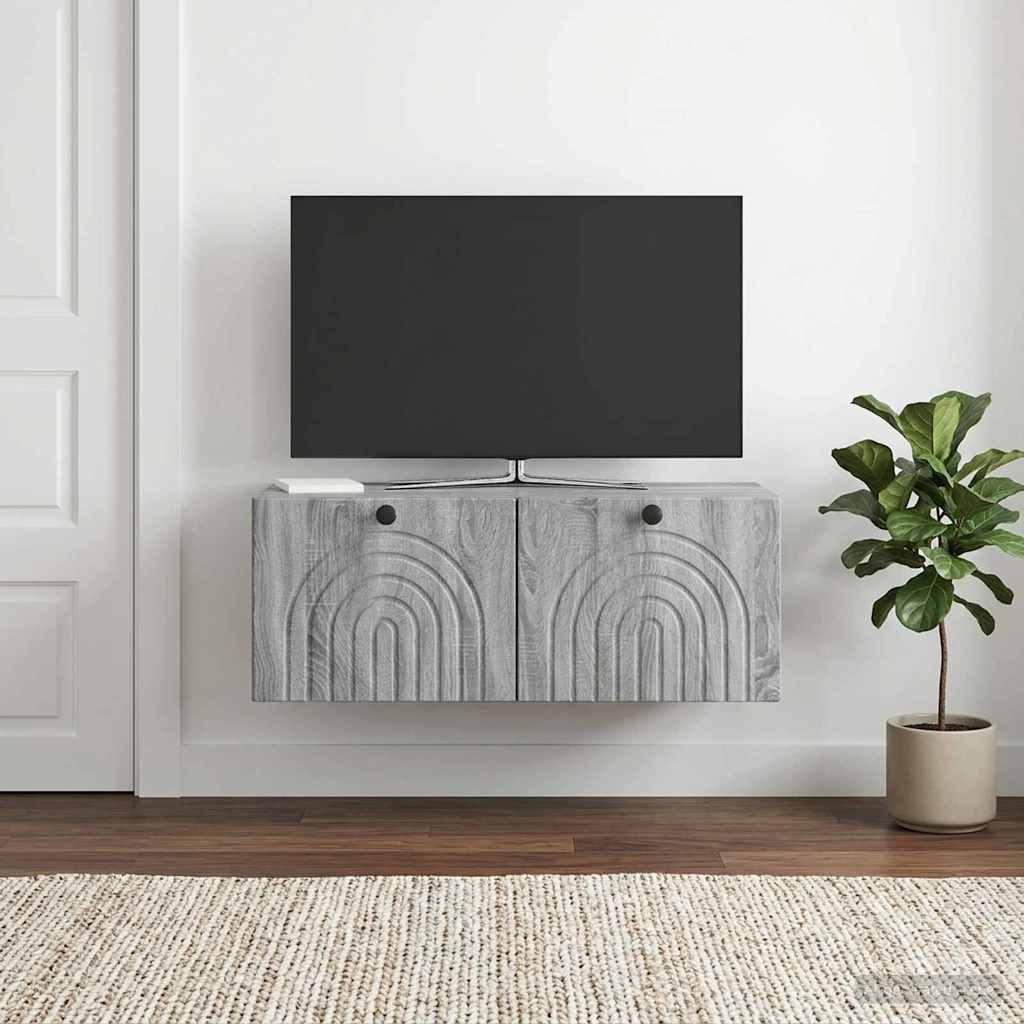 Nástěnná Tv Skříň Nástěnný Šedá Sonoma 78,5 X 41 X 30 Cm