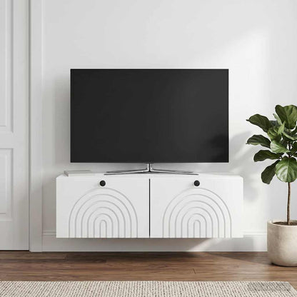 Nástěnná Tv Skříň Bílá 99 X 41 X 30 Cm Kompozitní Dřevo
