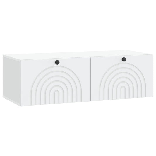 Nástěnná Tv Skříň Bílá 99 X 41 X 30 Cm Kompozitní Dřevo