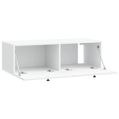 Nástěnná Tv Skříň Bílá 99 X 41 X 30 Cm Kompozitní Dřevo
