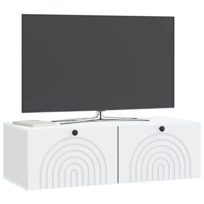 Nástěnná Tv Skříň Bílá 99 X 41 X 30 Cm Kompozitní Dřevo