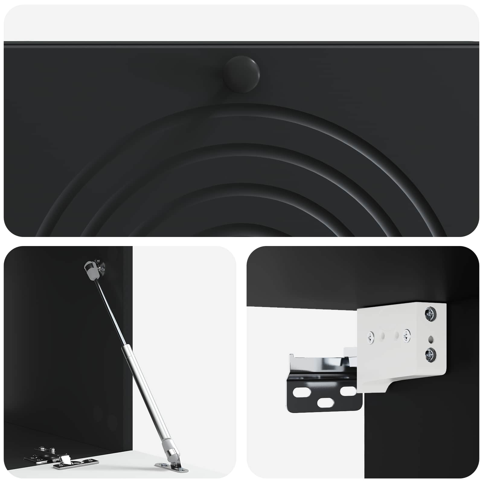 Nástěnná Tv Skříň Černá 99 X 41 X 30 Cm Kompozitní Dřevo