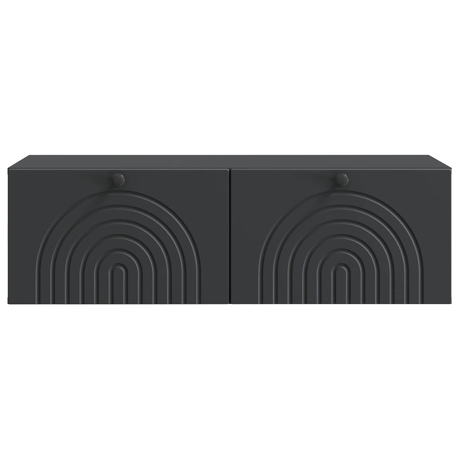 Nástěnná Tv Skříň Černá 99 X 41 X 30 Cm Kompozitní Dřevo