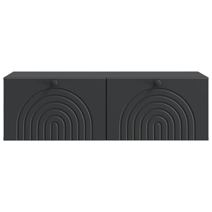 Nástěnná Tv Skříň Černá 99 X 41 X 30 Cm Kompozitní Dřevo