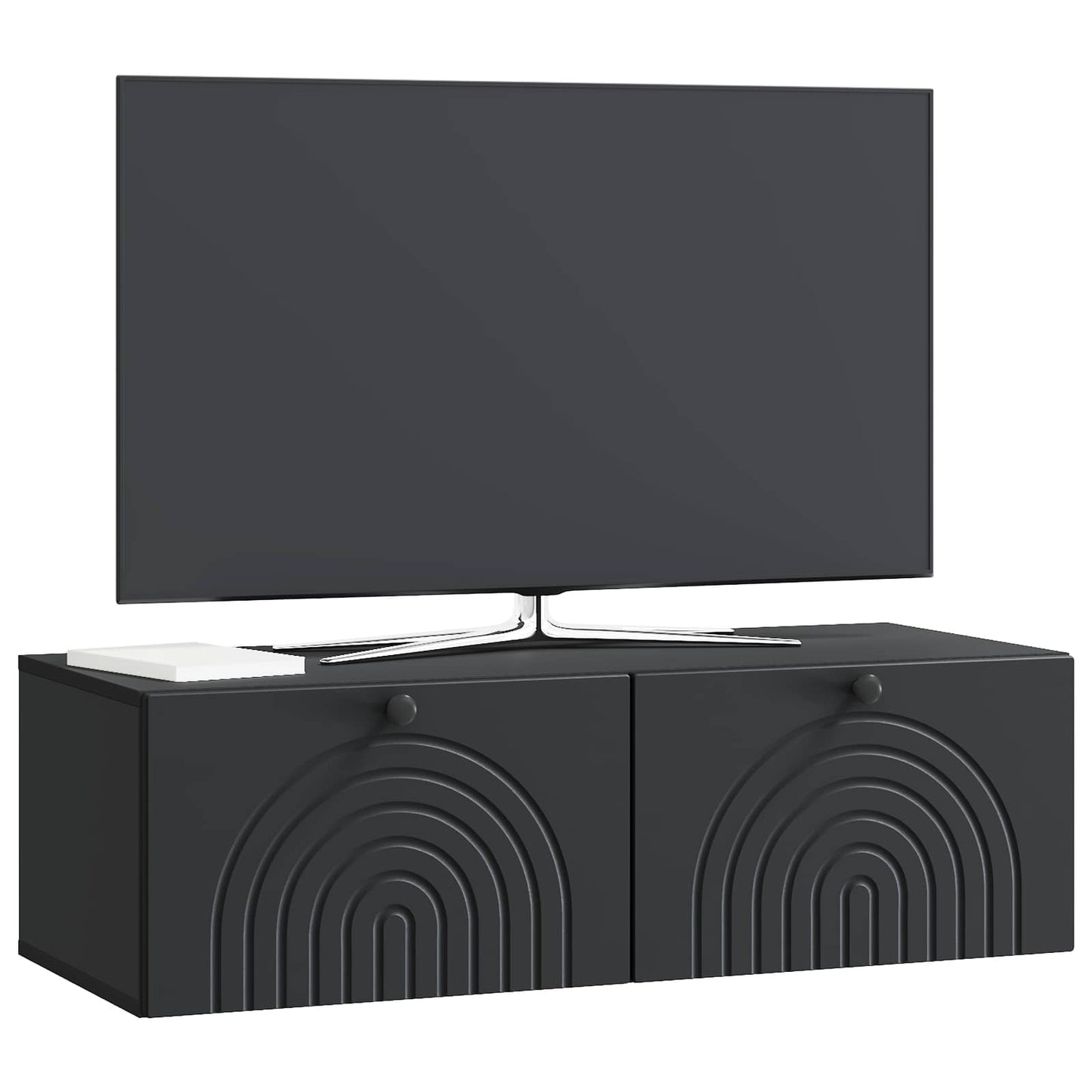 Nástěnná Tv Skříň Černá 99 X 41 X 30 Cm Kompozitní Dřevo