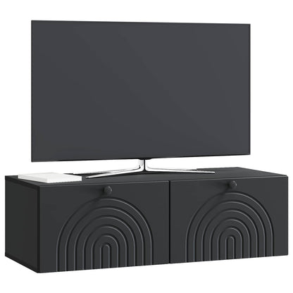 Nástěnná Tv Skříň Černá 99 X 41 X 30 Cm Kompozitní Dřevo