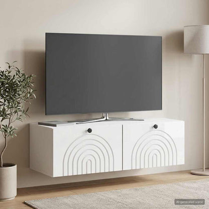 Nástěnná Tv Skříň Bílá S Vysokým Leskem 98 X 41 X 30 Cm