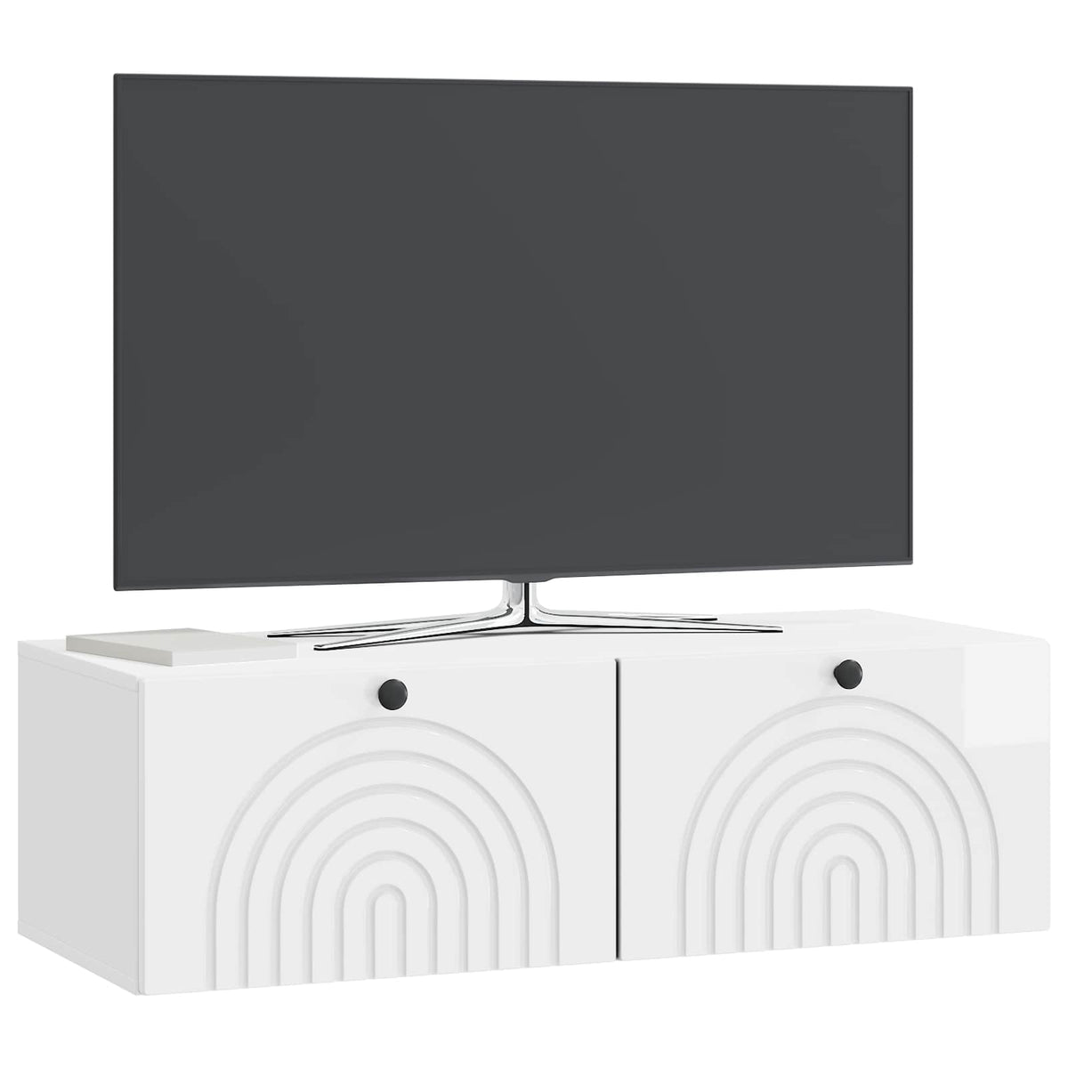 Nástěnná Tv Skříň Bílá S Vysokým Leskem 98 X 41 X 30 Cm