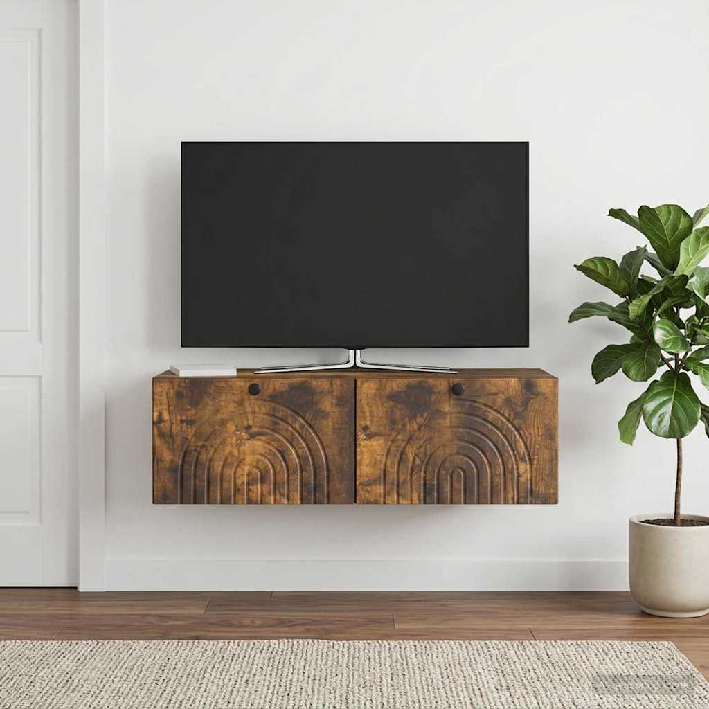 Nástěnná Tv Skříň Kouřový Dub 99 X 41 X 30 Cm Kompozitní Dřevo