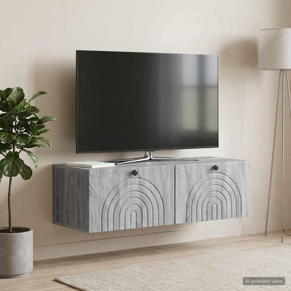 Nástěnná Tv Skříň Šedá Sonoma 99 X 41 X 30 Cm Kompozitní Dřevo