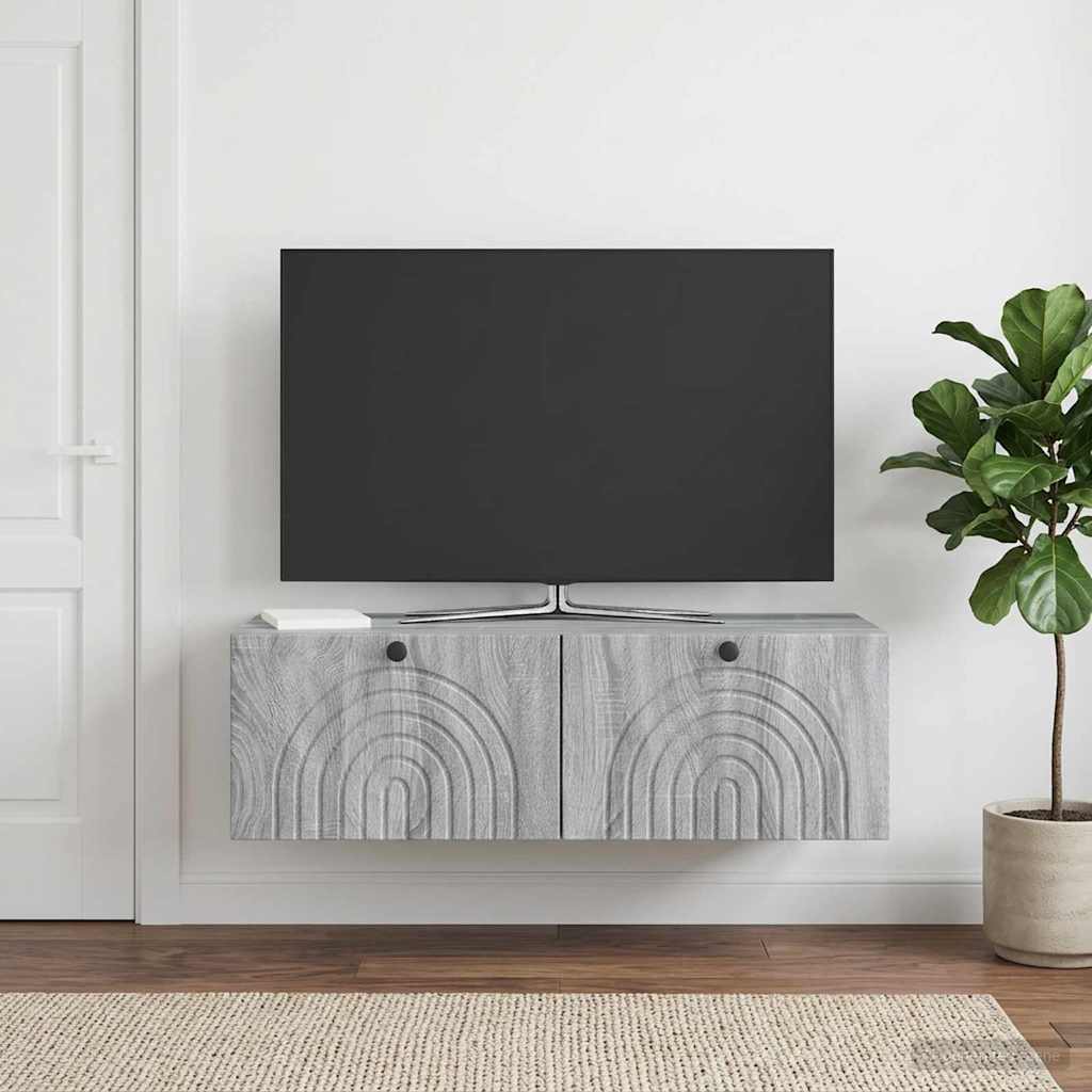 Nástěnná Tv Skříň Šedá Sonoma 99 X 41 X 30 Cm Kompozitní Dřevo