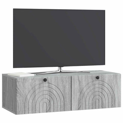 Nástěnná Tv Skříň Šedá Sonoma 99 X 41 X 30 Cm Kompozitní Dřevo