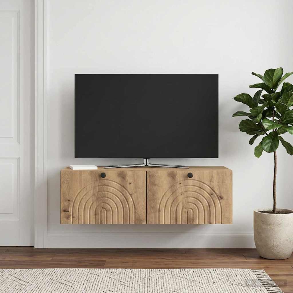 Nástěnná Tv Skříň 99 X 41 X 30 Cm Dub Artisan Kompozitní Dřevo