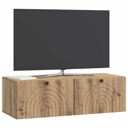 Nástěnná Tv Skříň 99 X 41 X 30 Cm Dub Artisan Kompozitní Dřevo