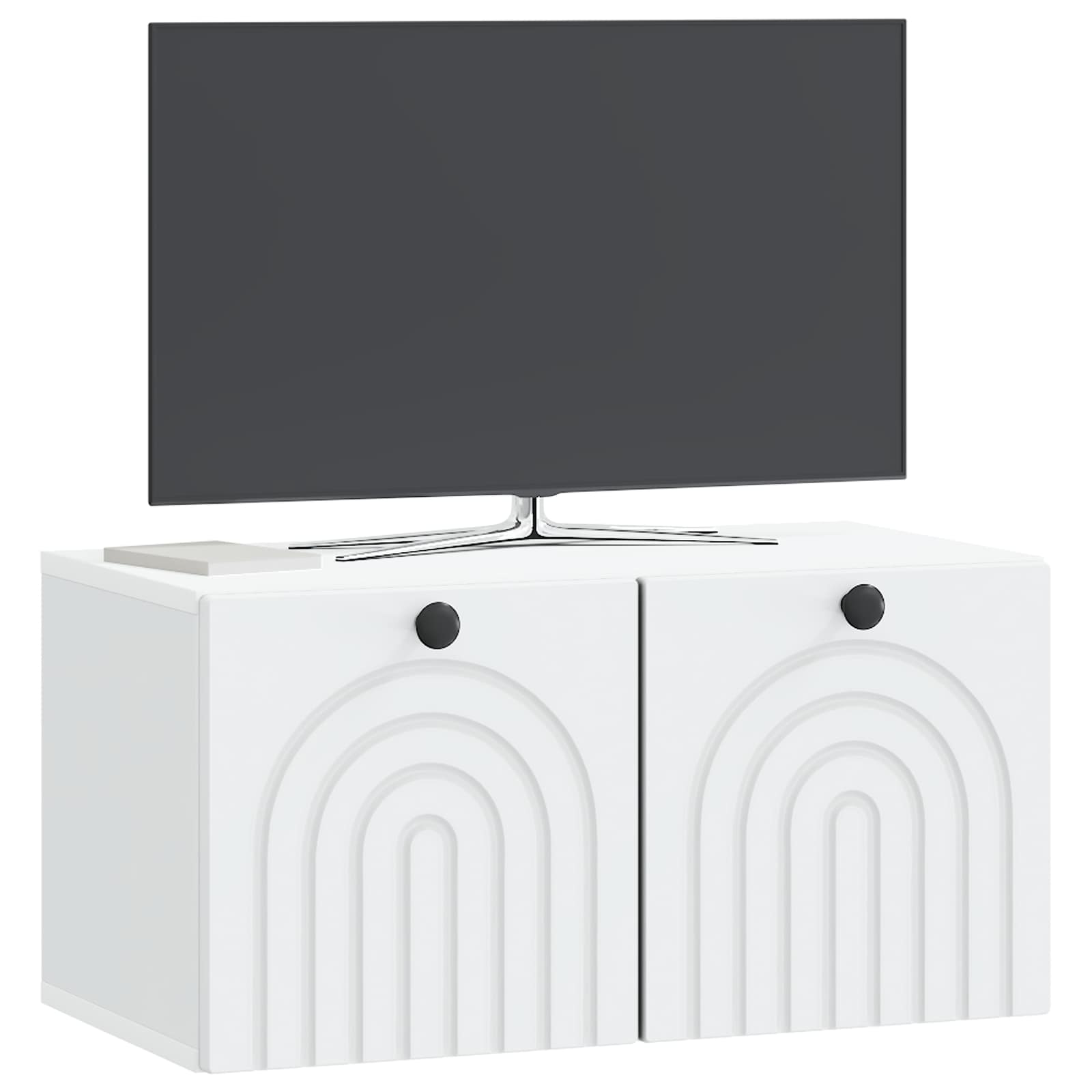 Nástěnná Tv Skříň Bílá 59,5 X 31 X 30 Cm Kompozitní Dřevo