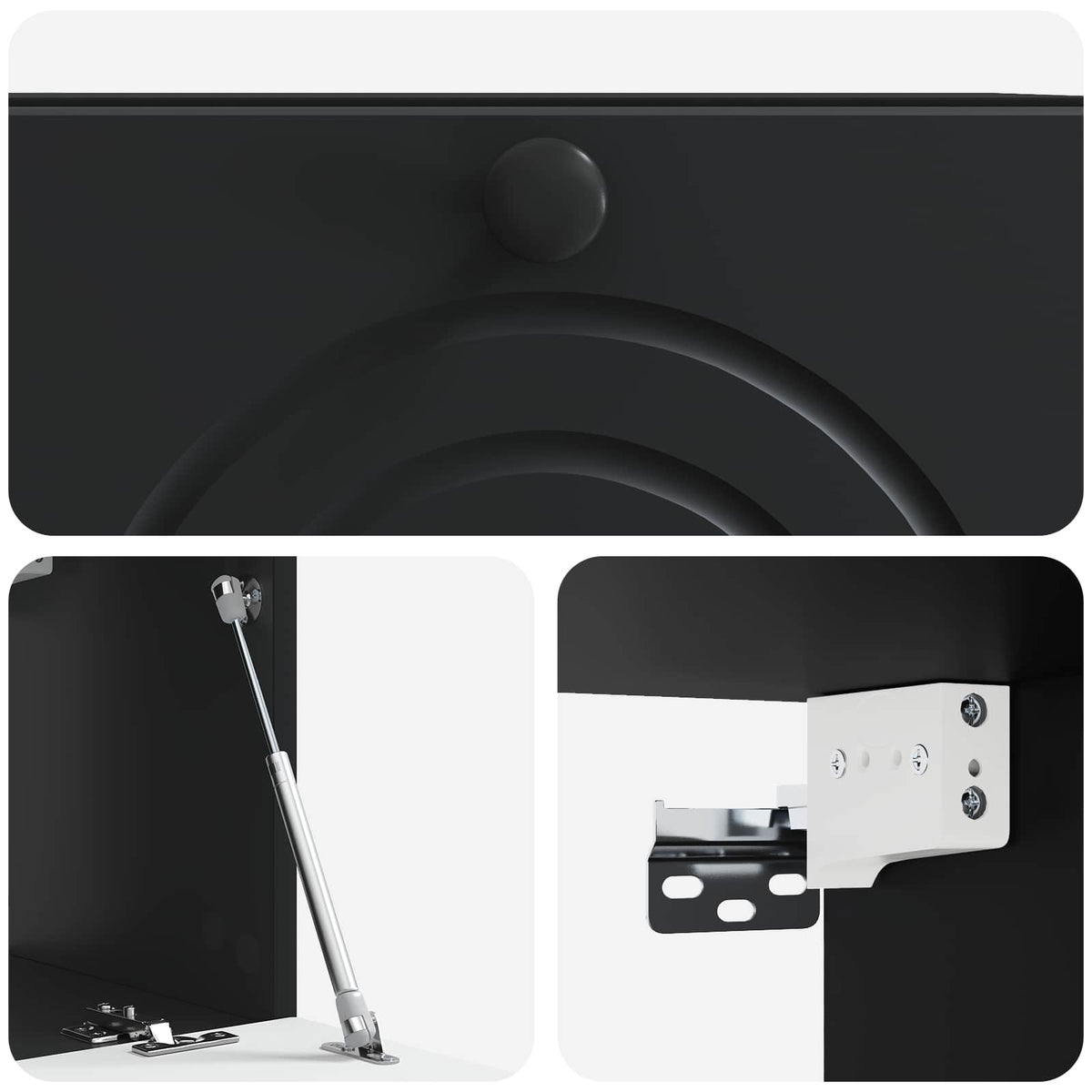 Nástěnná Tv Skříň Černá 59,5 X 31 X 30 Cm Kompozitní Dřevo
