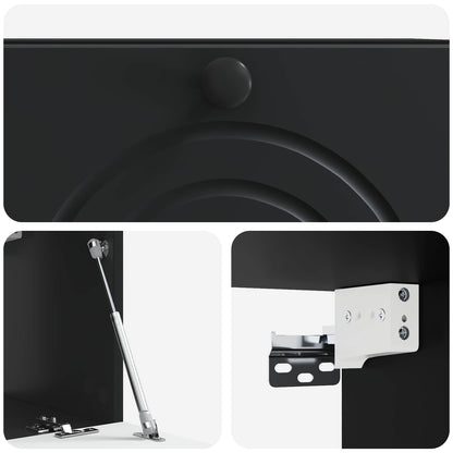 Nástěnná Tv Skříň Černá 59,5 X 31 X 30 Cm Kompozitní Dřevo