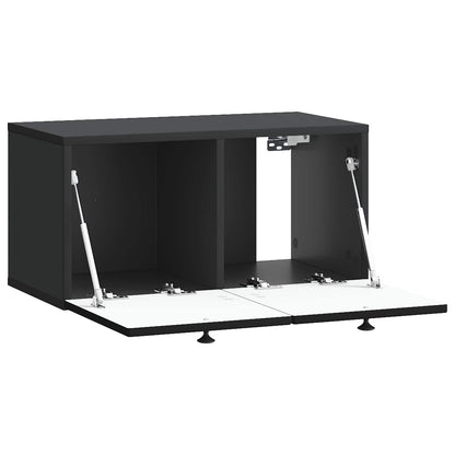 Nástěnná Tv Skříň Černá 59,5 X 31 X 30 Cm Kompozitní Dřevo