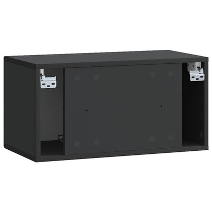 Nástěnná Tv Skříň Černá 59,5 X 31 X 30 Cm Kompozitní Dřevo
