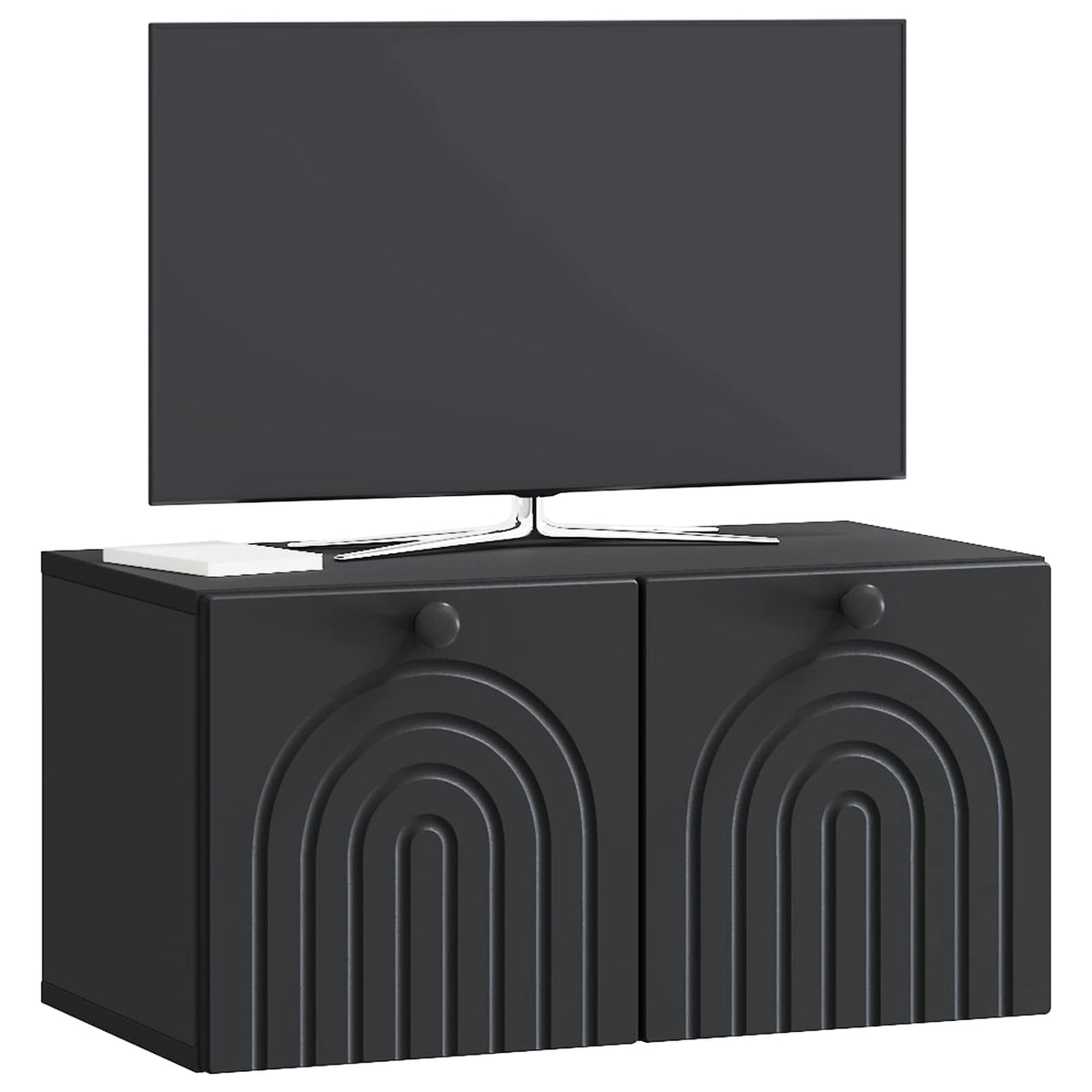 Nástěnná Tv Skříň Černá 59,5 X 31 X 30 Cm Kompozitní Dřevo