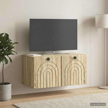 Nástěnná Tv Skříň Dub Sonoma 59,5 X 31 X 30 Cm Kompozitní Dřevo