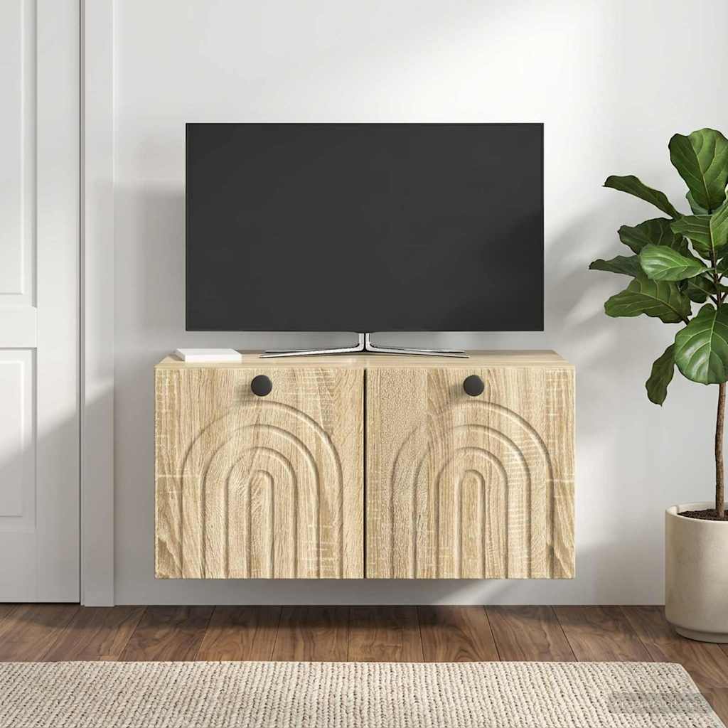 Nástěnná Tv Skříň Dub Sonoma 59,5 X 31 X 30 Cm Kompozitní Dřevo