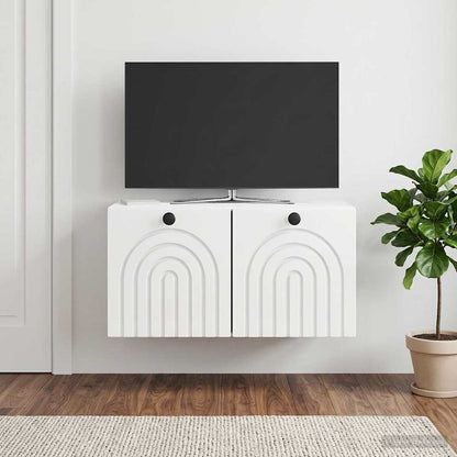 Nástěnná Tv Skříň Bílá S Vysokým Leskem 59,5 X 31 X 30 Cm