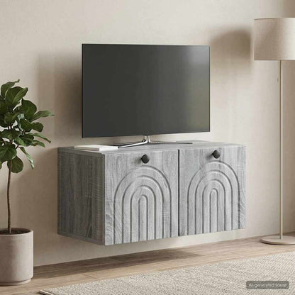 Nástěnná Tv Skříň Nástěnný Šedá Sonoma 59,5 X 31 X 30 Cm