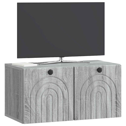 Nástěnná Tv Skříň Nástěnný Šedá Sonoma 59,5 X 31 X 30 Cm