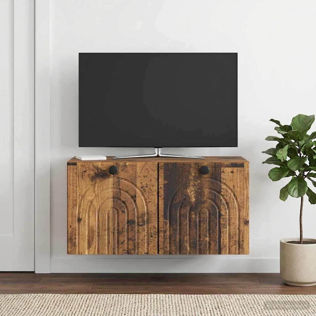 Nástěnná Tv Skříň Nástěnný Staré Dřevo 59,5 X 31 X 30 Cm