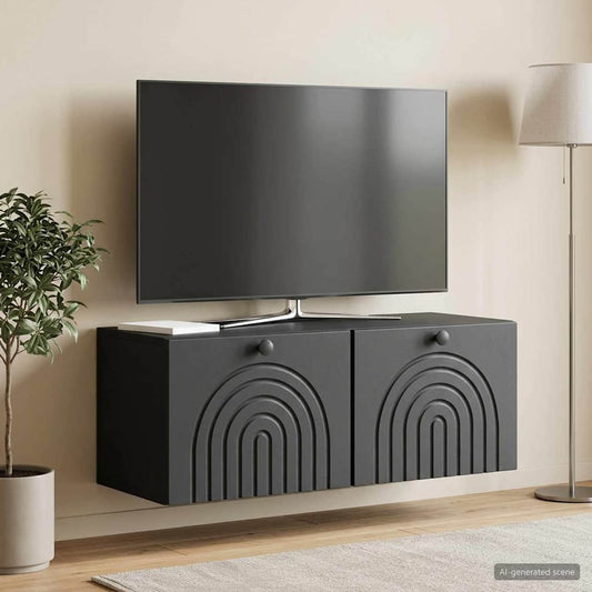 Nástěnná Tv Skříň Černá 78,5 X 31 X 30 Cm Kompozitní Dřevo