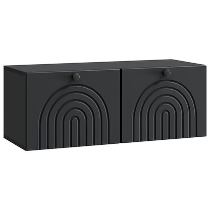 Nástěnná Tv Skříň Černá 78,5 X 31 X 30 Cm Kompozitní Dřevo