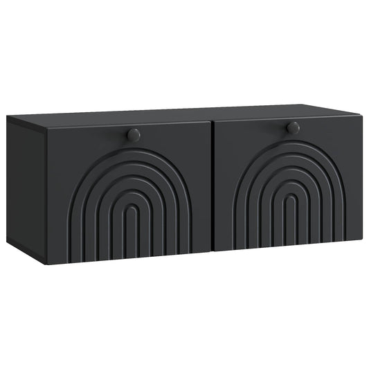 Nástěnná Tv Skříň Černá 78,5 X 31 X 30 Cm Kompozitní Dřevo