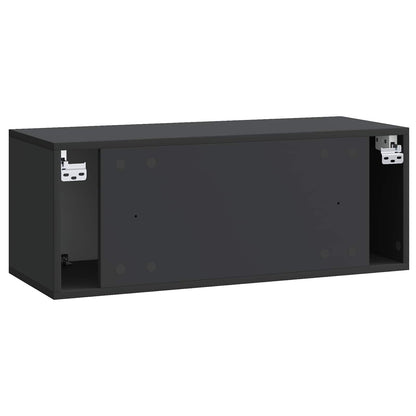 Nástěnná Tv Skříň Černá 78,5 X 31 X 30 Cm Kompozitní Dřevo