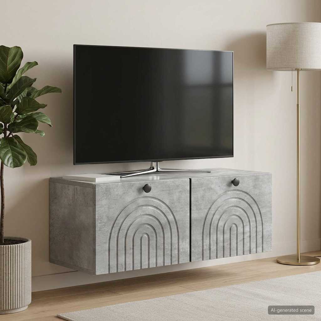 Nástěnná Tv Skříň Nástěnný Betonově Šedá 78,5 X 31 X 30 Cm