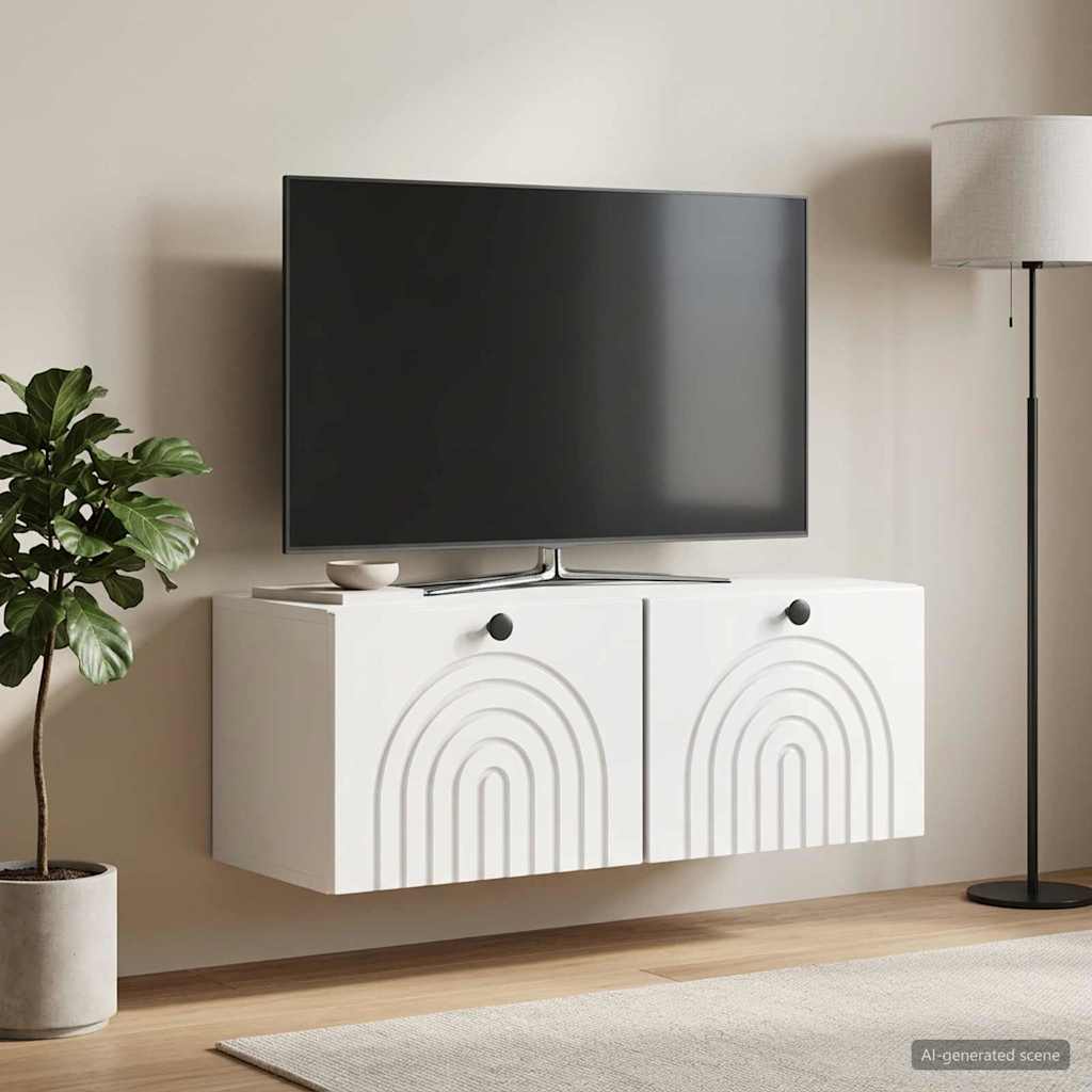 Nástěnná Tv Skříň Bílá S Vysokým Leskem 78,5 X 31 X 30 Cm