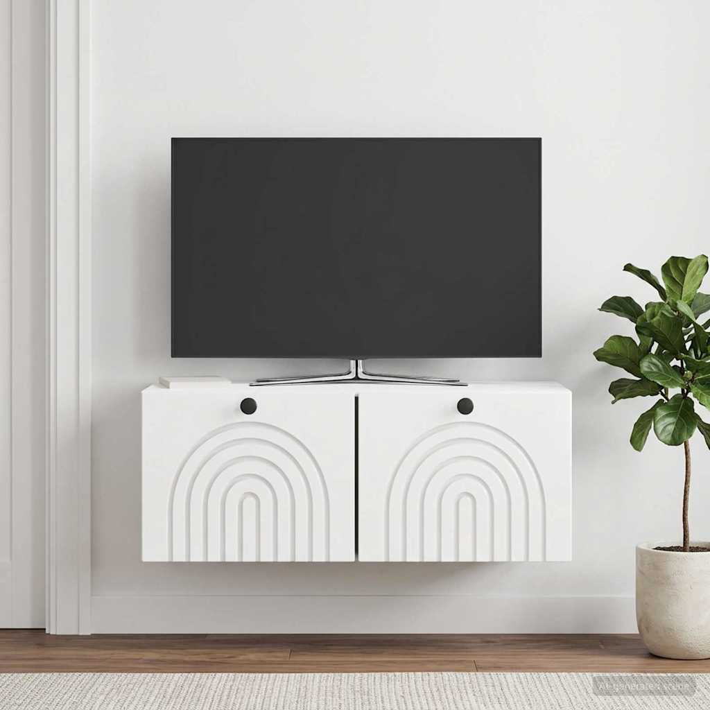 Nástěnná Tv Skříň Bílá S Vysokým Leskem 78,5 X 31 X 30 Cm