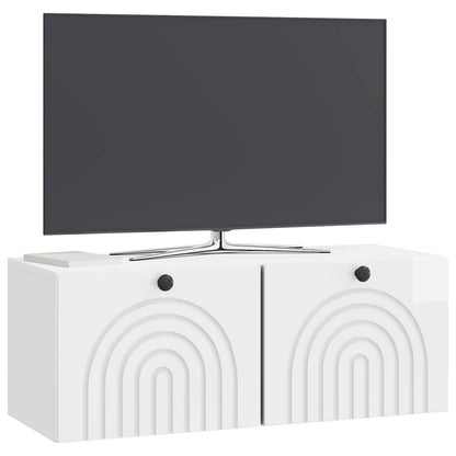 Nástěnná Tv Skříň Bílá S Vysokým Leskem 78,5 X 31 X 30 Cm